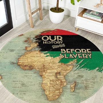 Pan-African Flag Day Round Carpet African Map - Vintage Style LT15