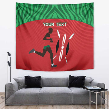 Custom Afro Athletics Kenya Tapestry Kenyan Runner - Maasai Shield LT15