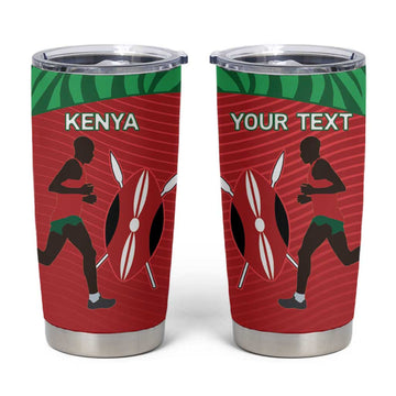 Custom Afro Athletics Kenya Tumbler Cup Kenyan Runner - Maasai Shield LT15