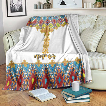 Happy Ethiopian Timkat Blanket Cross Mix Tilet Pattern LT15