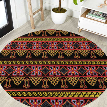 Toghu Cameroon Round Carpet Traditional Pattern LT15