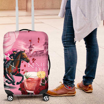 Kentucky Horse Racing Luggage Cover Churchill Downs Derby Strawberry Mint Julep Cocktail LT15