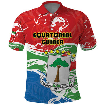 Personalized Equatorial Guinea Independence Day Polo Shirt Coat Of Arms With Map LT15