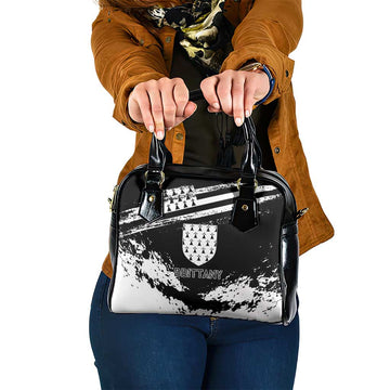 Brittany Shoulder Handbag Coat Of Arms With Triskelion - Grunge Style LT15