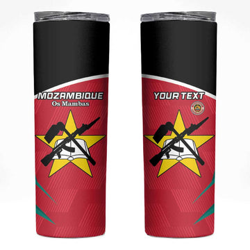Afro Mozambique Football Custom Skinny Tumbler Go Os Mambas LT15