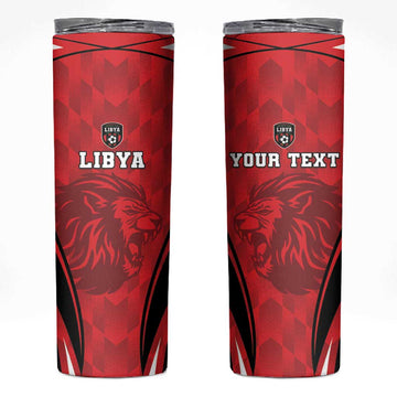 Afro Libya Football Custom Skinny Tumbler Barbary Lion - Sporty Style LT15