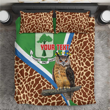 Personalised Equatorial Guinea Bedding Set Bubo Poensis With Coat Of Arms LT15