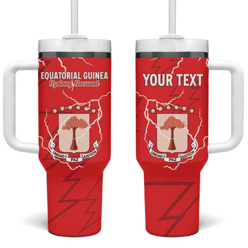Custom Equatorial Guinea Football Tumbler With Handle Go Champions - Red Version LT15