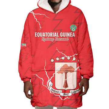 Custom Equatorial Guinea Football Wearable Blanket Hoodie Go Champions - Red Version LT15
