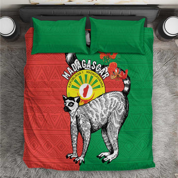 Happy Madagasikara Independence Day Bedding Set Ring-Tailed Lemur With Seal LT15