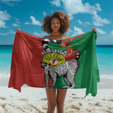 Happy Madagasikara Independence Day Sarong Ring-Tailed Lemur With Seal LT15