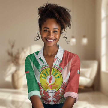 Personalized Madagasikara Women Casual Shirt Seal With Poinciana LT15
