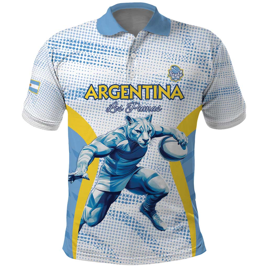 Argentina Rugby Custom Polo Shirt Pumas Mascot - Sporty Style LT15