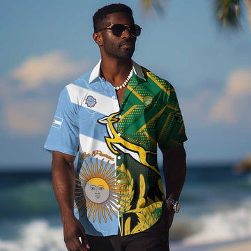 South Africa and Argentina Rugby Personalised Hawaiian Shirt Sporty Style LT15