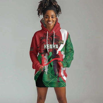 Personalised Athletics Kenya Hoodie Dress Kente Pattern LT15