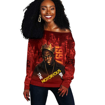 Biggie Smalls Forever Since 1997 Off Shoulder Sweater Big Black Hip Hop LT15