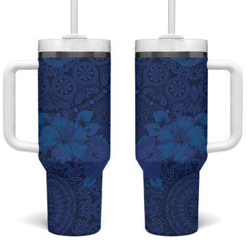 Afro Hibiscus Tropical Tumbler With Handle ShweShwe African Pattern LT15
