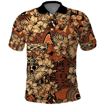 Hibiscus Mix African Pattern Polo Shirt LT15
