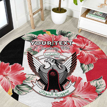 Personalized Afro Sudan Round Carpet Happy Independence Day LT15