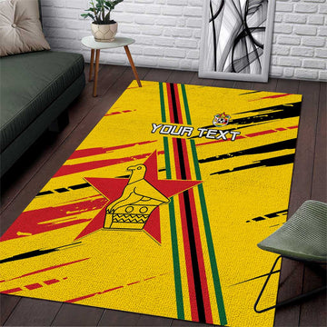 Custom Zimbabwe Football Area Rug Grunge Style LT15