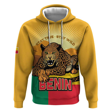 Personalised Benin Leopard Hoodie Stay True - Stay Wild LT15