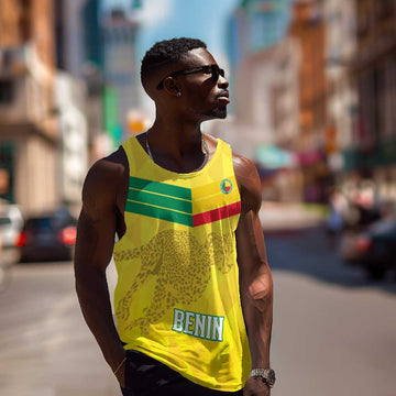 Custom Benin Football Men Tank Top Go Les Guepards LT15