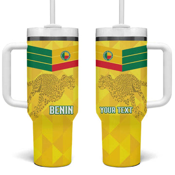 Custom Benin Football Tumbler With Handle Go Les Guepards LT15