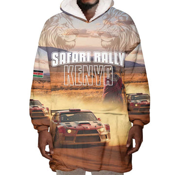 Personalized Kenya Safari Racing Car Wearable Blanket Hoodie Come On Kenyan LT15