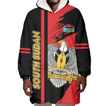 Personalized South Sudan With Coat Of Arms Wearable Blanket Hoodie Sporty Style LT15