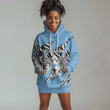 Personalized Lefatshe la Botswana Hoodie Dress Coat Of Arms - African and Zebra Patterns LT15