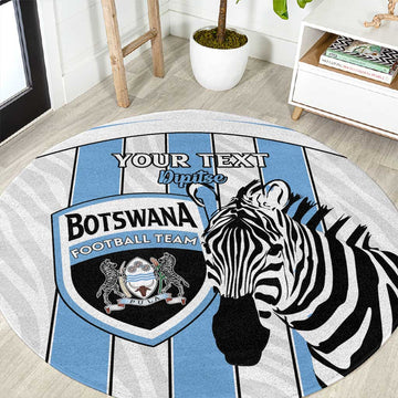 Custom Lefatshe la Botswana Football Round Carpet Come On Dipitse LT15