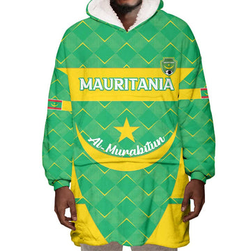 Custom Mauritania Beach Soccer 2025 Wearable Blanket Hoodie Allez Al-Murabitun LT15