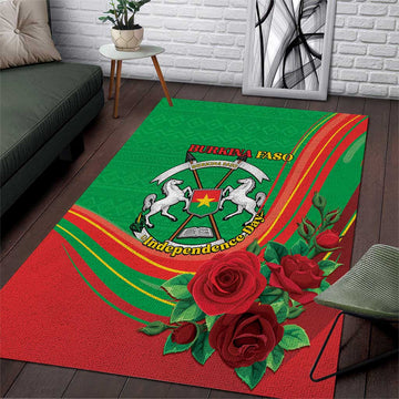 Burkina Faso Independence Day Area Rug Coat Of Arms African Pattern LT15