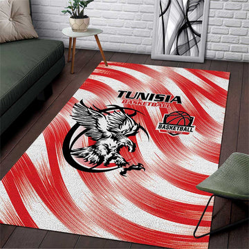Afro Basketball Tunisia Area Rug Go Eagles of Carthage LT15