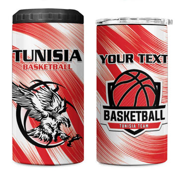 Afro Basketball Tunisia Custom 4 in 1 Can Cooler Tumbler Go Eagles of Carthage LT15