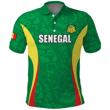 Custom Senegal Basketball Polo Shirt Go Champions Lions LT15