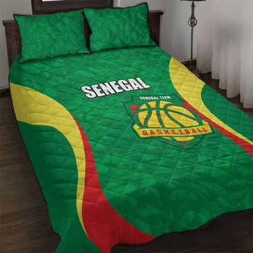 Afro Basketball Senegal Custom Quilt Bed Set Go Champions Lions LT15