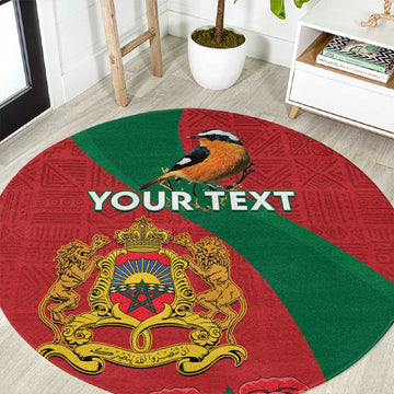 Personalised Afro Morocco Round Carpet Happy Proclamation Day - African Pattern LT15