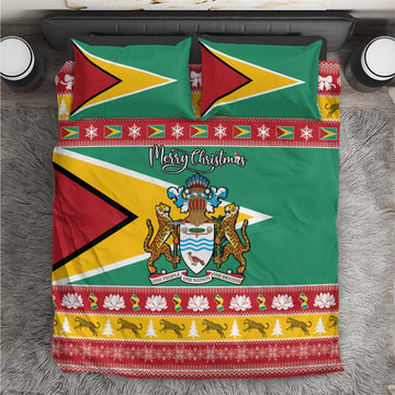 Afro Guyana Christmas Bedding Set Mix Coat Of Arms LT15
