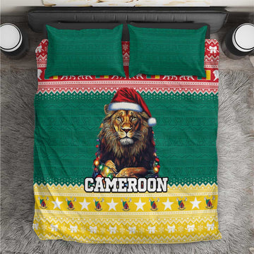 Cameroon Christmas Bedding Set Lion African Santa LT15