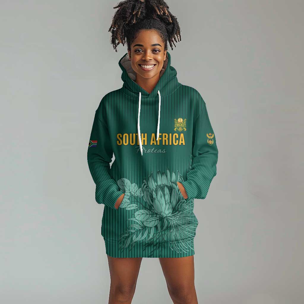 Custom South Africa Cricket Hoodie Dress Come On Proteas LT15
