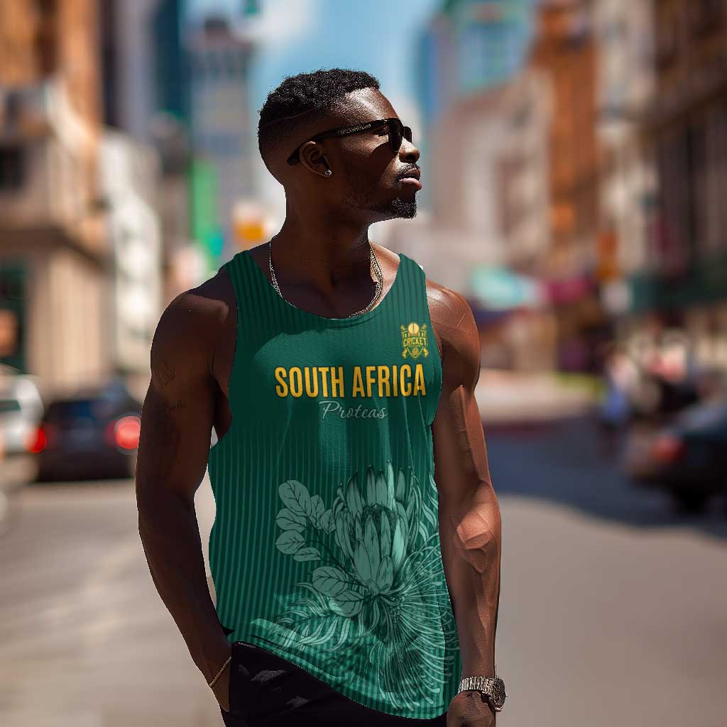 Custom South Africa Cricket Men Tank Top Come On Proteas LT15