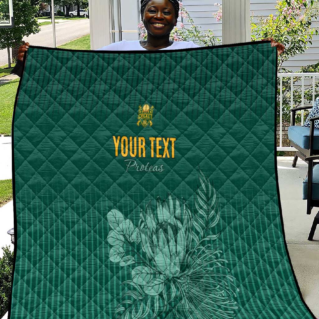 Custom South Africa Cricket Quilt Come On Proteas LT15
