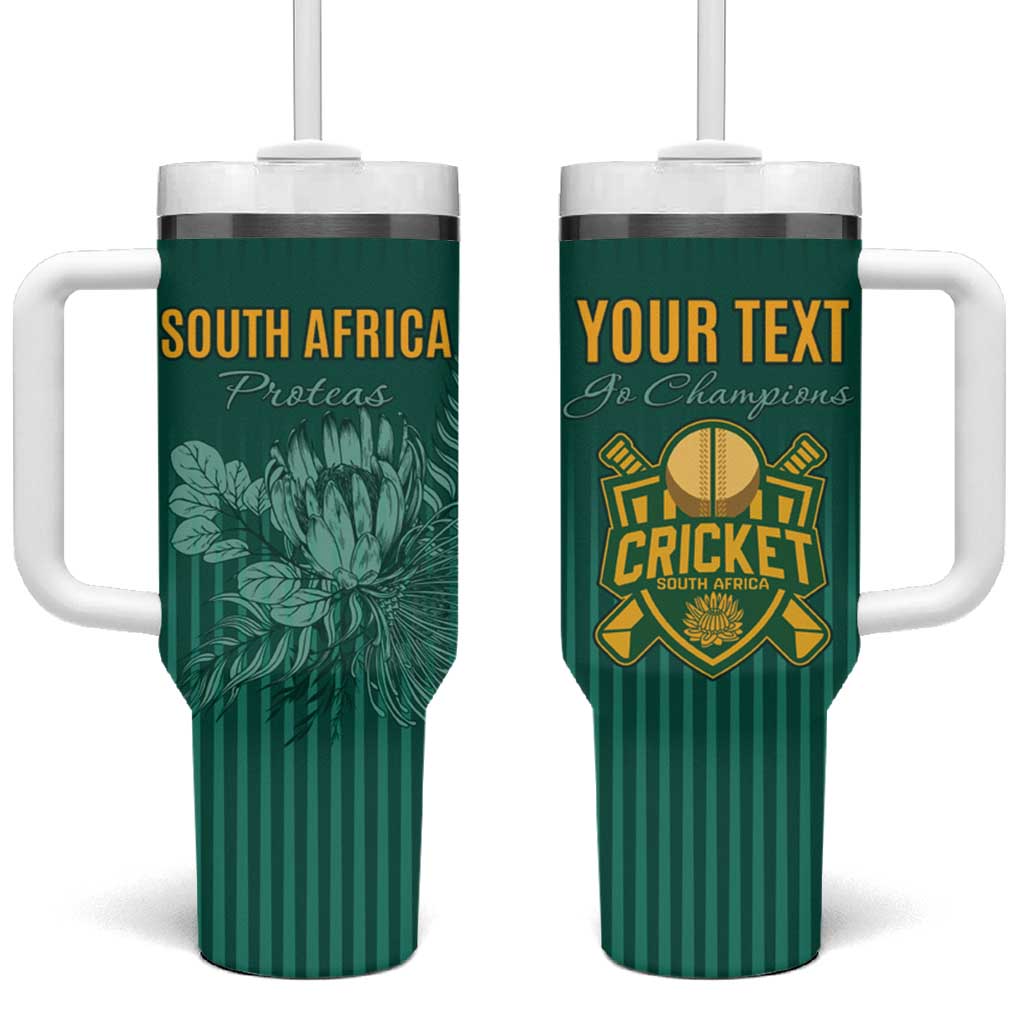 Custom South Africa Cricket Tumbler With Handle Come On Proteas LT15