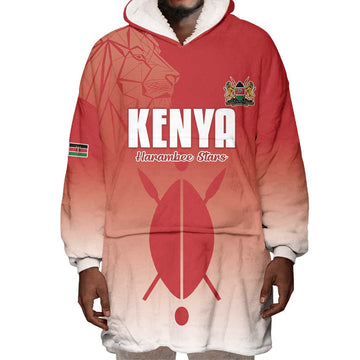 Kenya Football Custom Wearable Blanket Hoodie Go Harambee Stars Go LT15