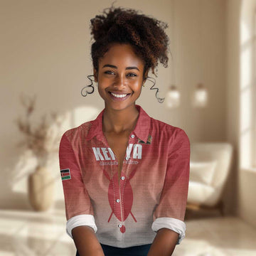 Kenya Football Custom Women Casual Shirt Go Harambee Stars Go LT15