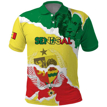 Custom Senegal Beach Soccer 2025 Polo Shirt Allez Lions de la Teranga LT15