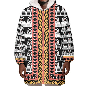 Cameroon Wearable Blanket Hoodie Toghu Traditional Pattern LT15