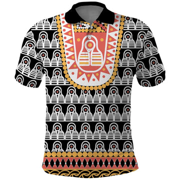 Cameroon Traditional Polo Shirt Toghu Pattern LT15