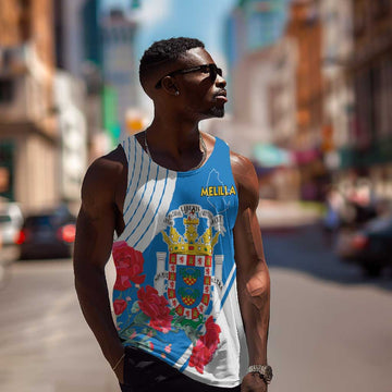 Melilla Spain Men Tank Top Coat Of Arms With Map LT15